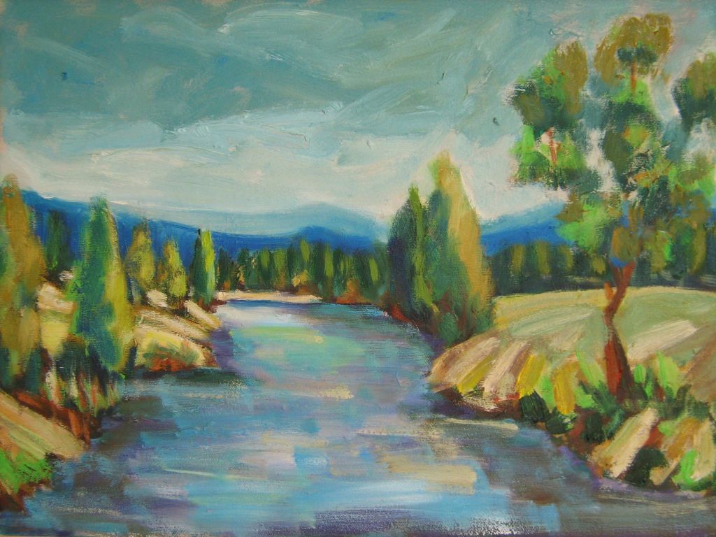 Na reci -II, ulje na platnu, 30x40 cm